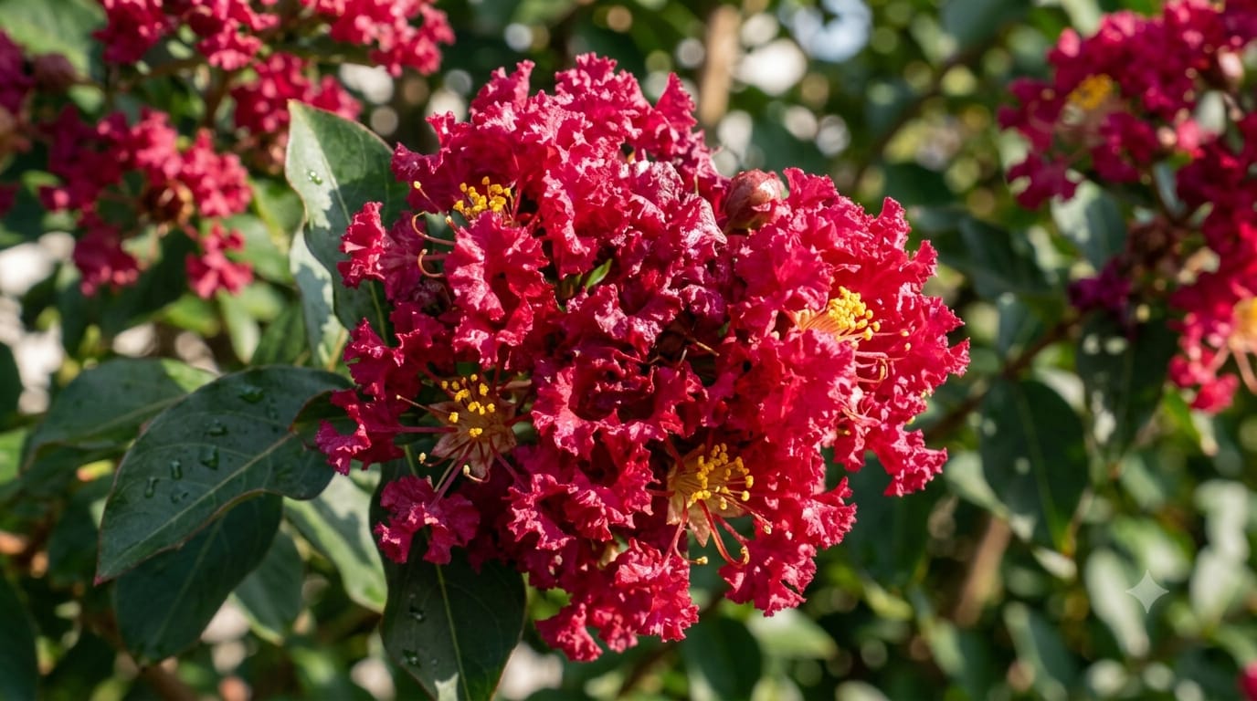 Myrta krepová (Lagerstroemia indica ´Dynamite´) na kmieniku 150cm – Obrázok 2